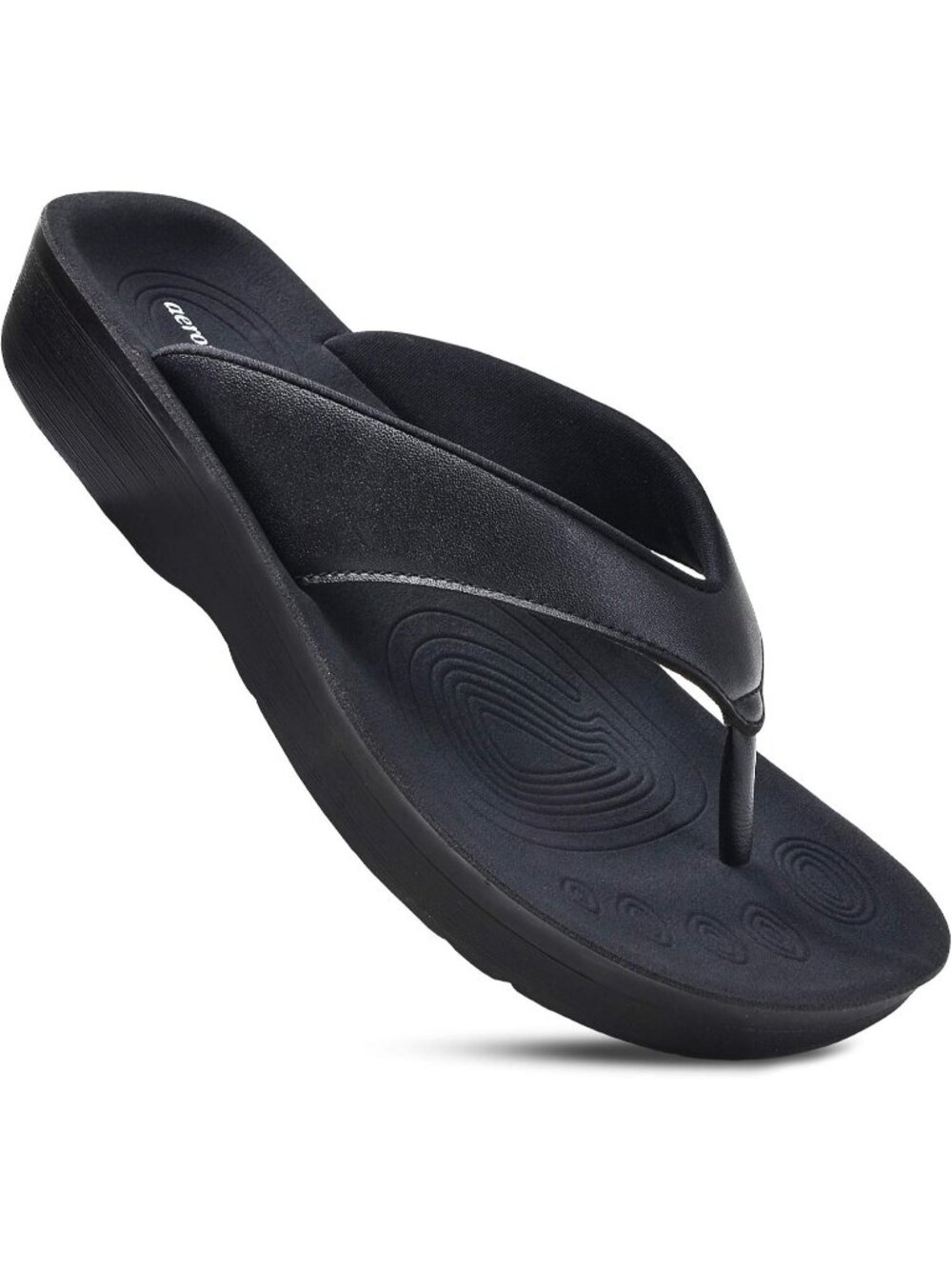 🆕Women's Dark Black Comfy Arch Support Flip Flops Orthopedic Slip on Sandals